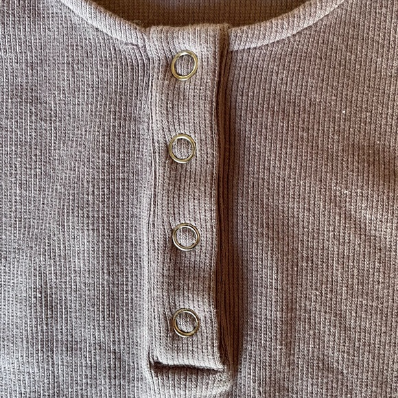 Nude Short Sleeve Body Suit Ribbed Size Small - Picture 2 of 8